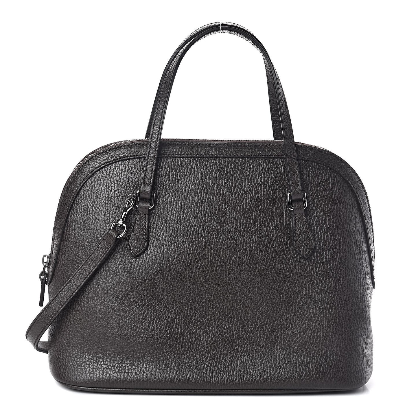 Calfskin Medium Dome Bag Dark Brown
