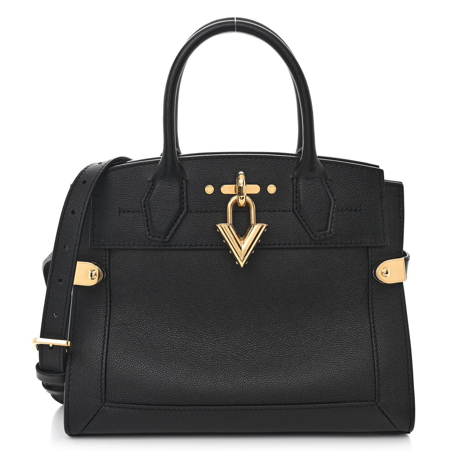 Louis Vuitton Calfskin Steamer PM  Black 1 of 9