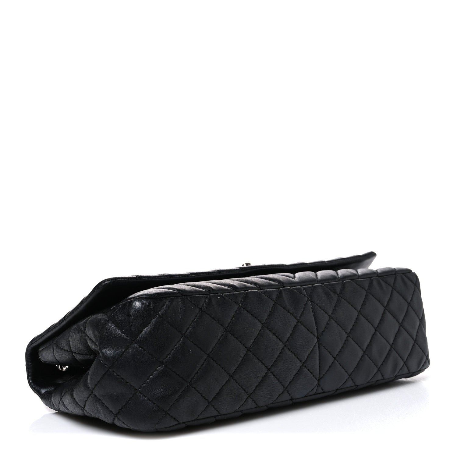 Chanel Lambskin Surpique Chevron Large Single Flap Black 4 of 10