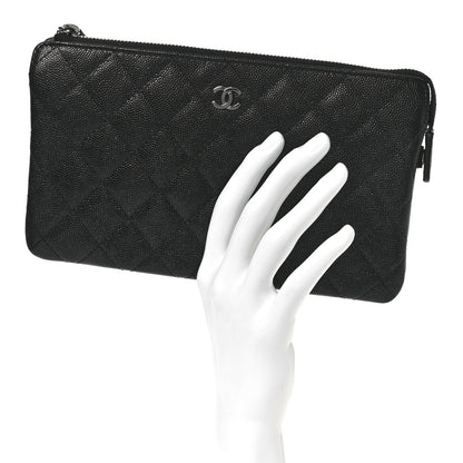 Chanel Iridescent Caviar Quilted Small Zipped Pouch Black 2 of 9