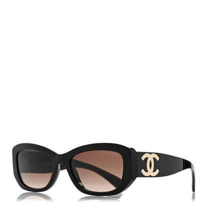 Chanel Acetate Rectangle Sunglasses 5493 Black Brown 1 of 8