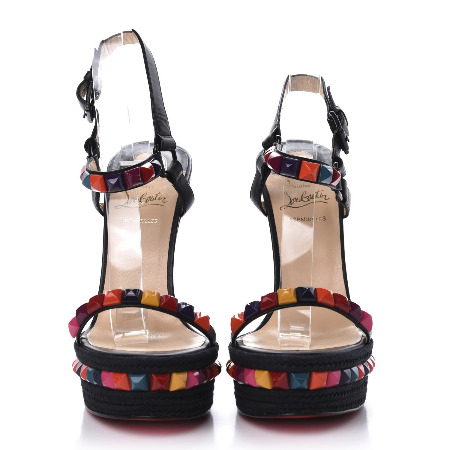 Christian Louboutin Nappa Cataclou 140 Wedge Sandals 40 Black 2 of 8