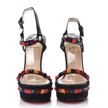 Christian Louboutin Nappa Cataclou 140 Wedge Sandals 40 Black 2 of 8