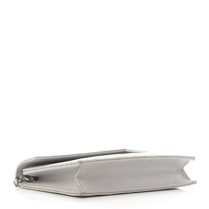 Saint Laurent Grain De Poudre Matelasse Chevron Monogram Envelope Chain Wallet Souris 3 of 16
