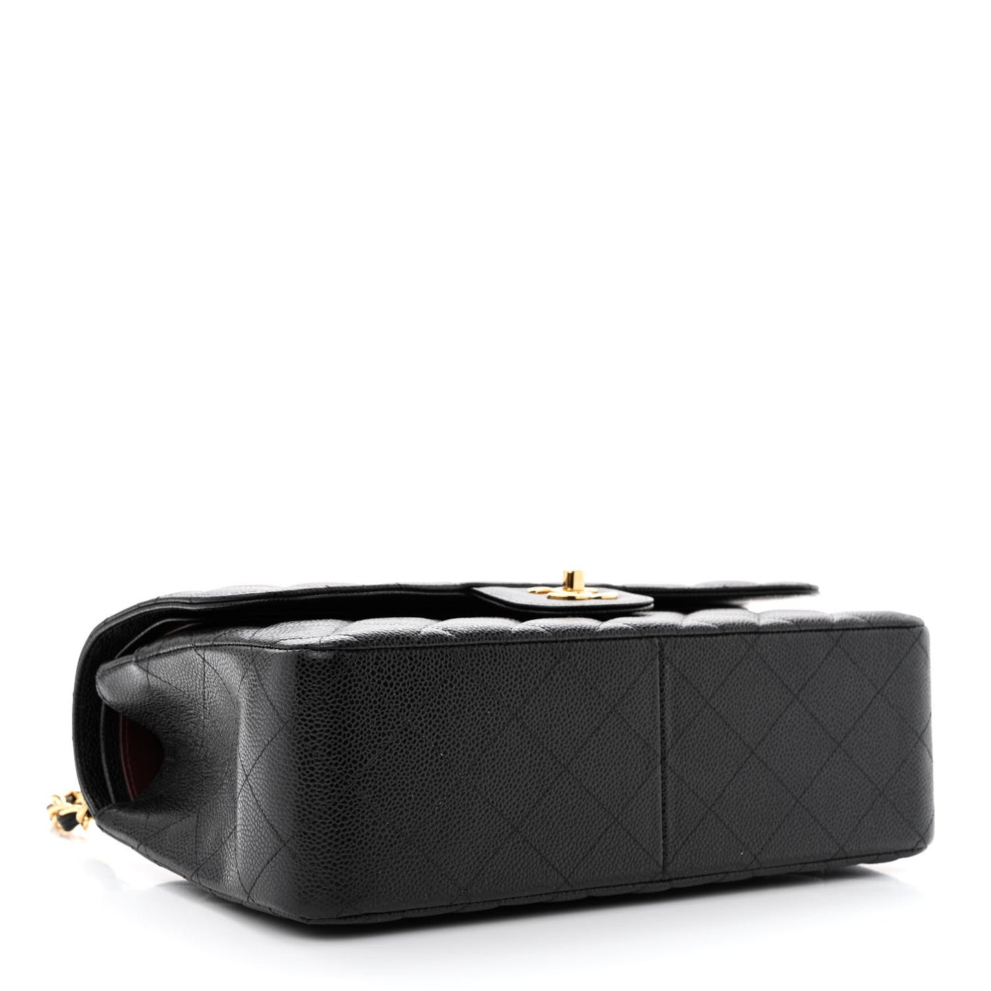 Caviar Quilted Jumbo Double Flap Black