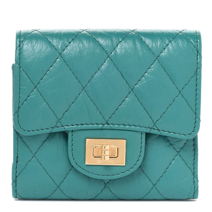 Chanel Aged Calfskin Quilted Reissue Compact Wallet Green 1 of 8