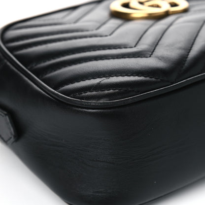Gucci Calfskin Matelasse Small GG Marmont Chain Shoulder Bag Black 7 of 10
