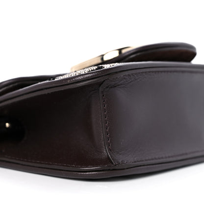 Valentino Garavani Sequins Toile Iconographe Calfskin Beaded Vlogo Small Loco Shoulder Bag Argento Black Fondant 7 of 9