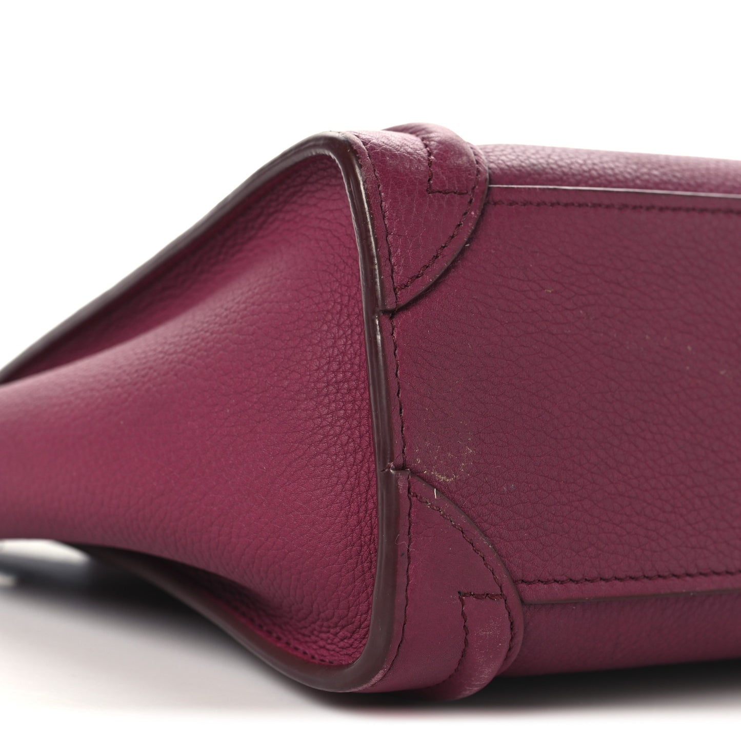 Drummed Calfskin Nano Luggage Plum