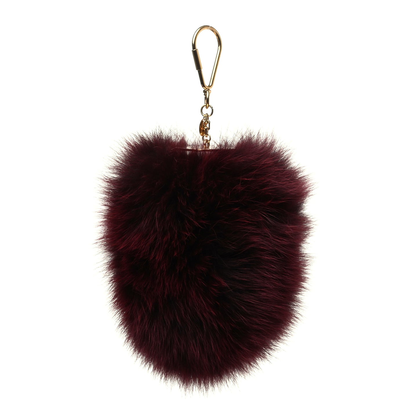 Fox Fur Fuzzy V Bag Charm Amarante