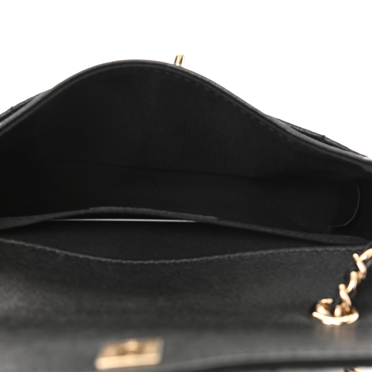 Goatskin Quilted Flap Black