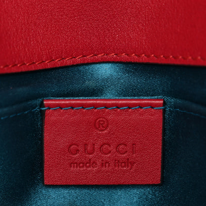 Gucci Velvet Matelasse Mini GG Marmont Shoulder Bag Hibiscus Red 6 of 10