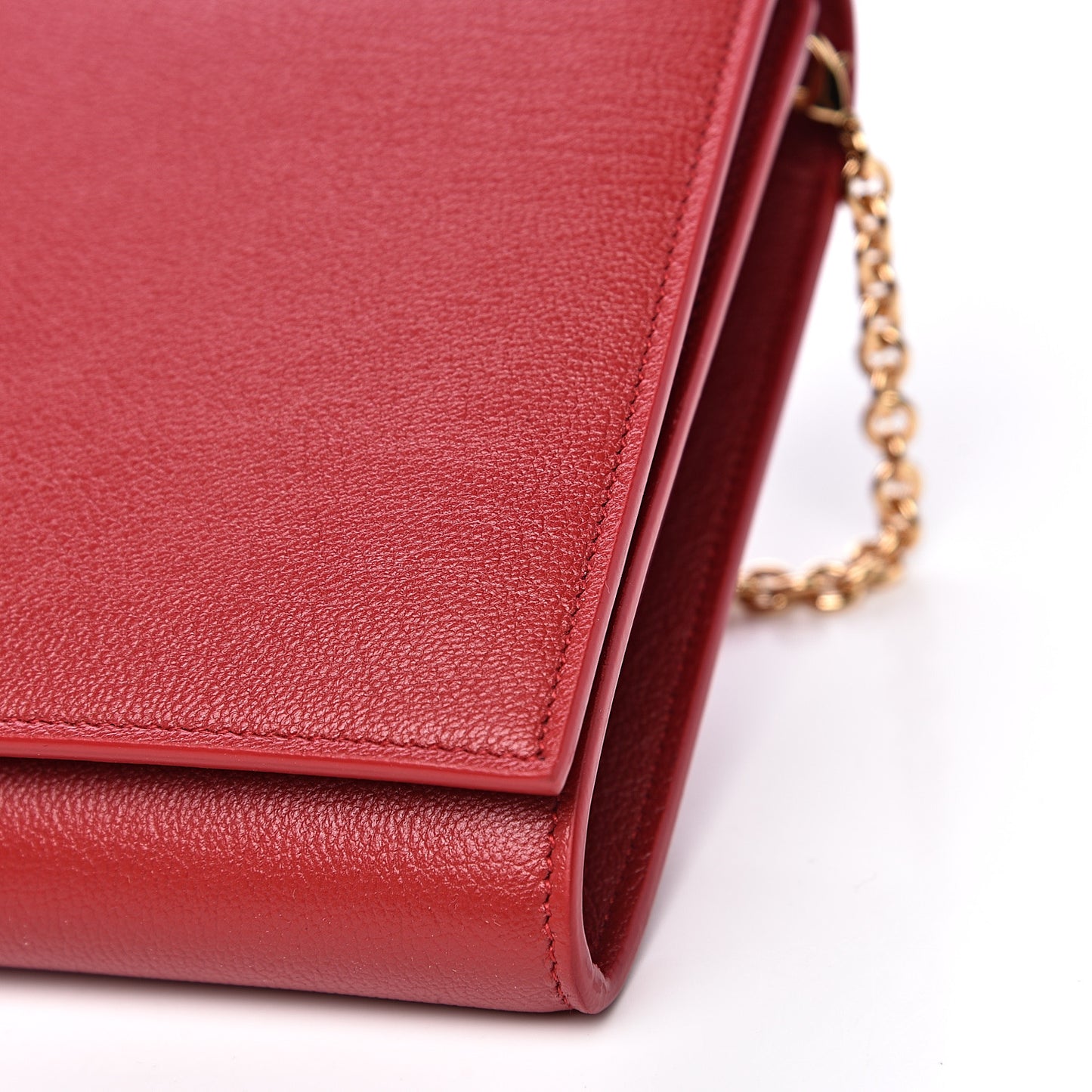 Calfskin Belle de Jour Chain Clutch Red