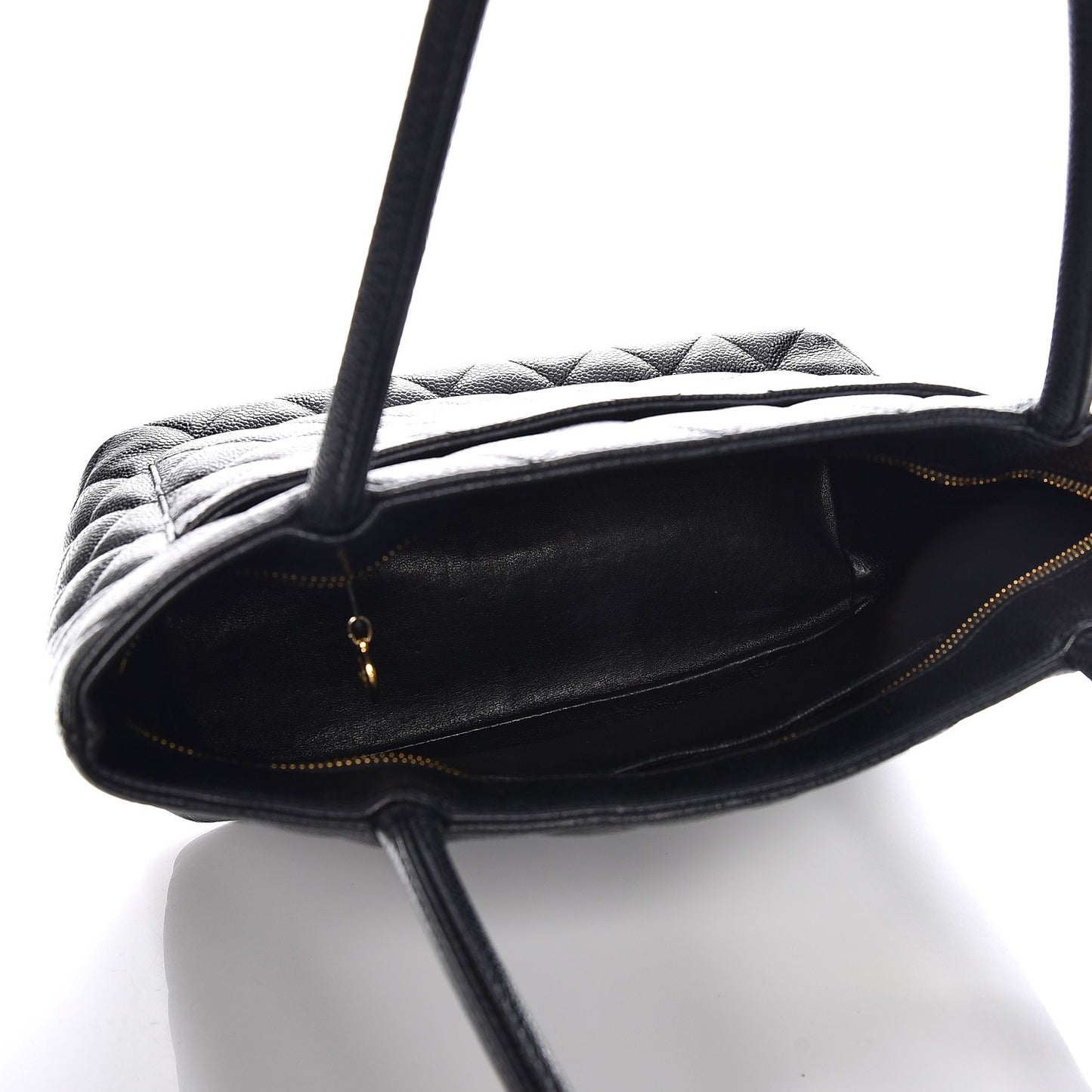 Caviar Quilted Medallion Tote Black