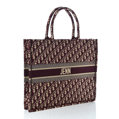 Christian Dior Oblique Large Book Tote Burgundy Multicolor 3 of 9