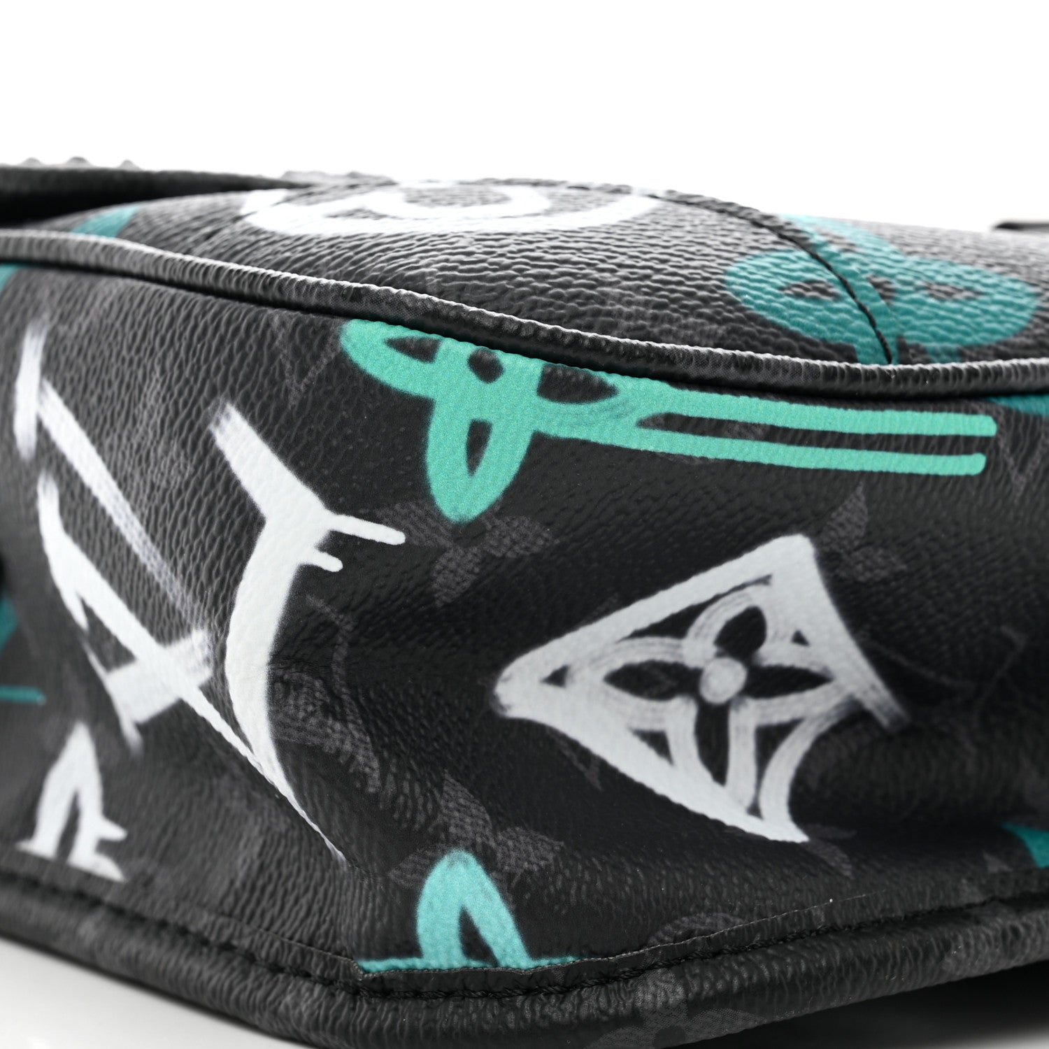 Louis Vuitton Monogram Eclipse LV Graffiti Archy Messenger MM Green Lights 8 of 9