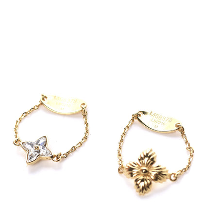 Louis Vuitton Crystal Blooming Strass Ring Set M Gold 1 of 9