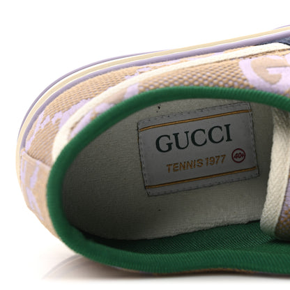 Gucci Monogram Jumbo GG Web Womens 1977 Tennis Sneakers 40.5 Beige Lapis Mystic White 8 of 8