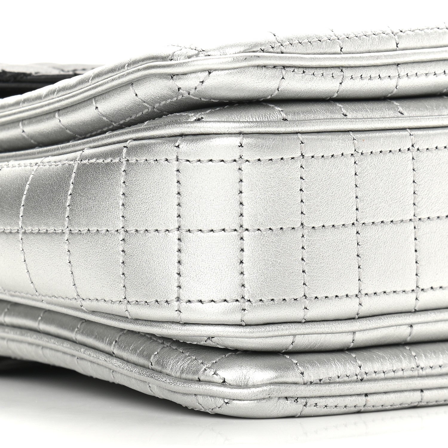 Celine Calfskin Quilted Medium C Bag Silver Black 7 of 9
