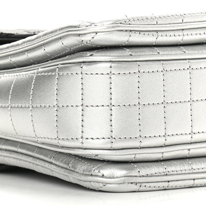Celine Calfskin Quilted Medium C Bag Silver Black 7 of 9
