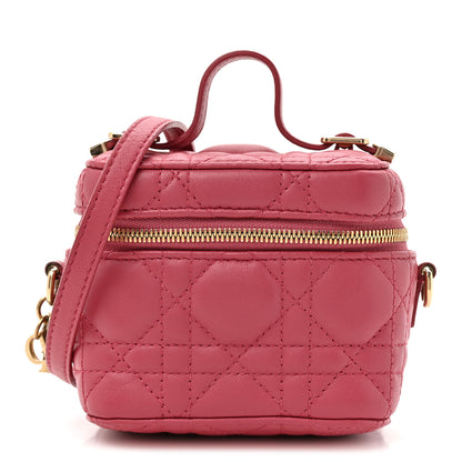 Christian Dior Lambskin Cannage Micro Vanity Case Strawberry Pink 1 of 10