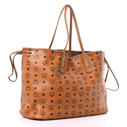 MCM Visetos Large Liz Reversible Shopper Tote Cognac 3 of 15