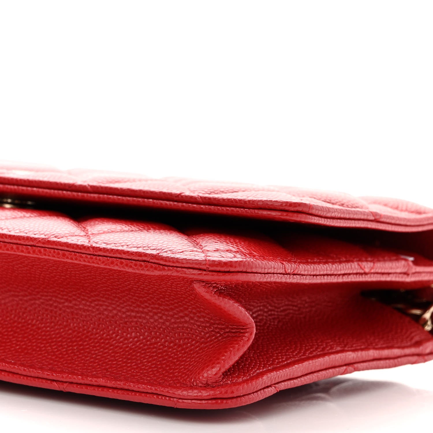 Chanel Caviar Quilted Wallet On Chain WOC Red 11 of 12