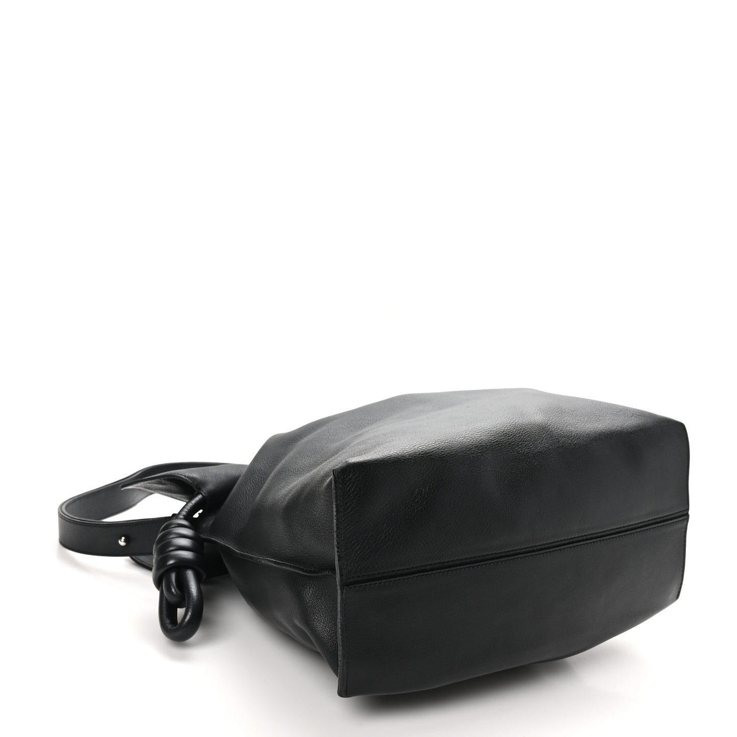 Calfskin Large Flamenco Knot Bag Black