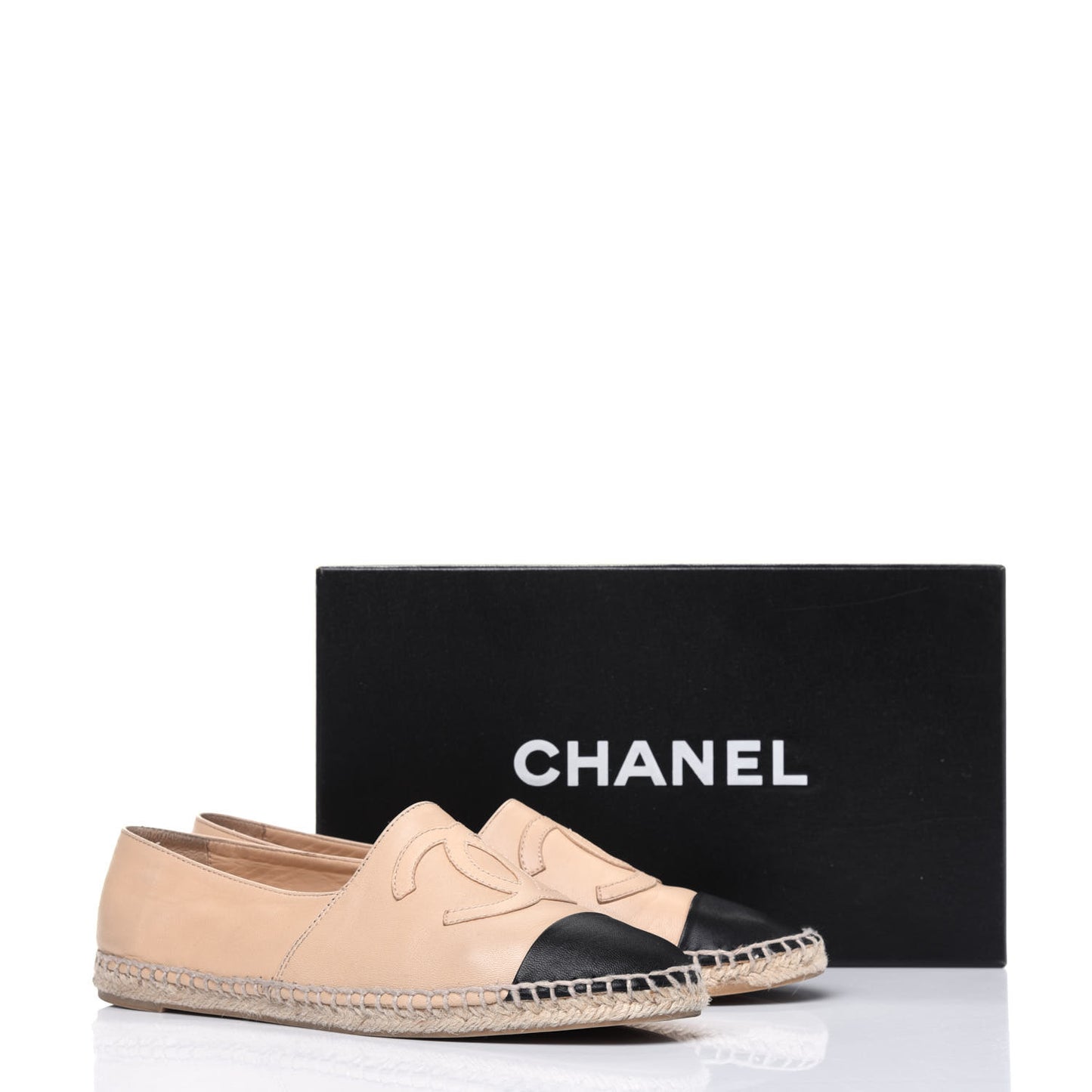 Lambskin CC Espadrilles 39 Beige Black
