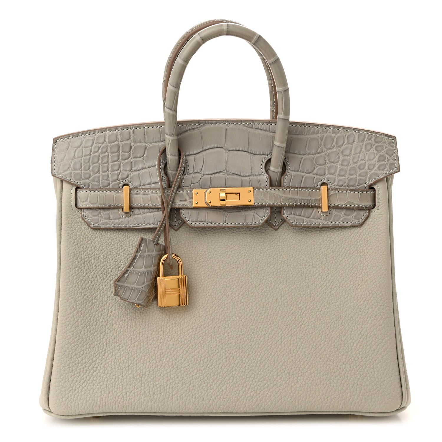 Hermes Togo Matte Alligator Birkin Touch 25 Gris Perle 1 of 11