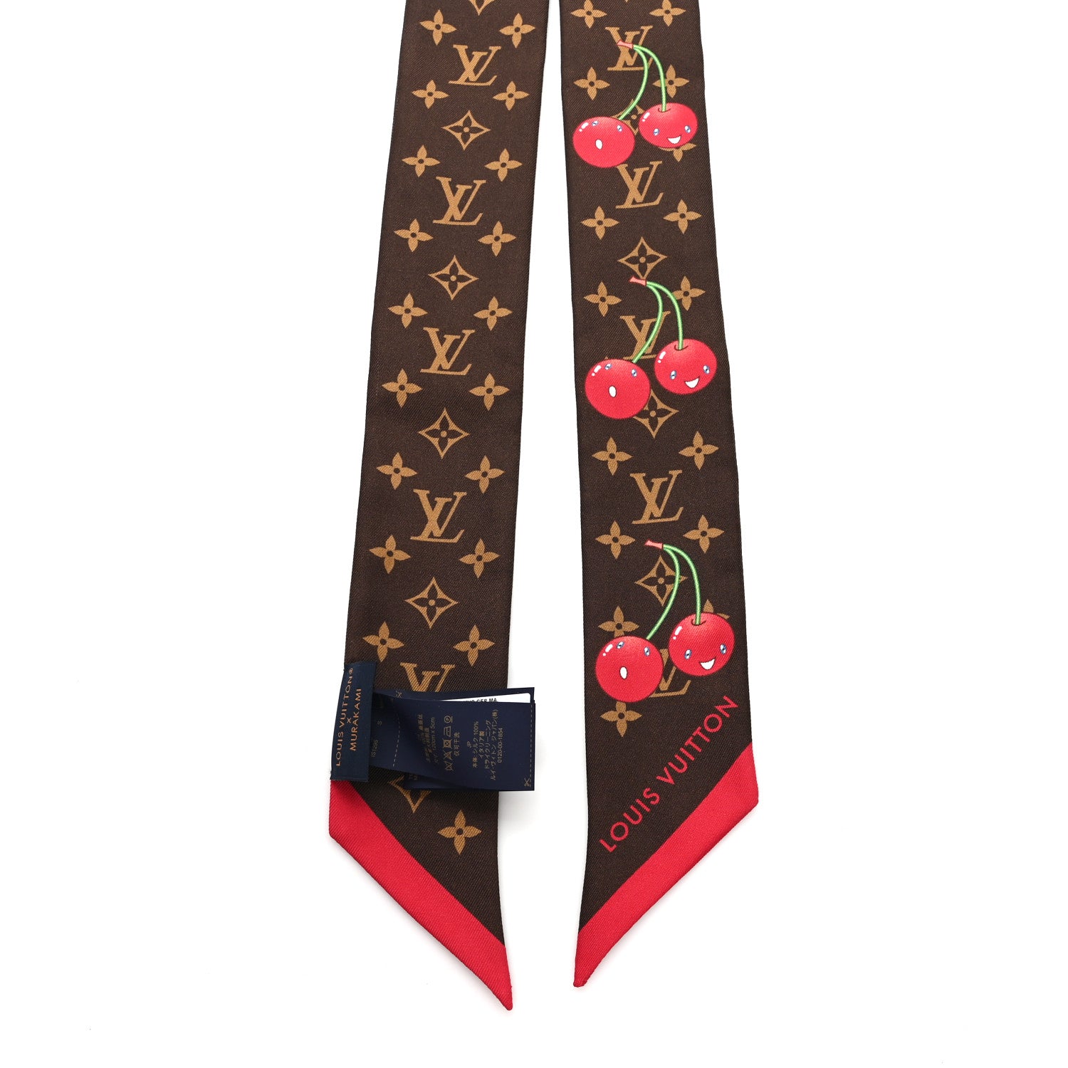 Louis Vuitton LV X TM Silk Monogram Cerises Bandeau Brown 1821712