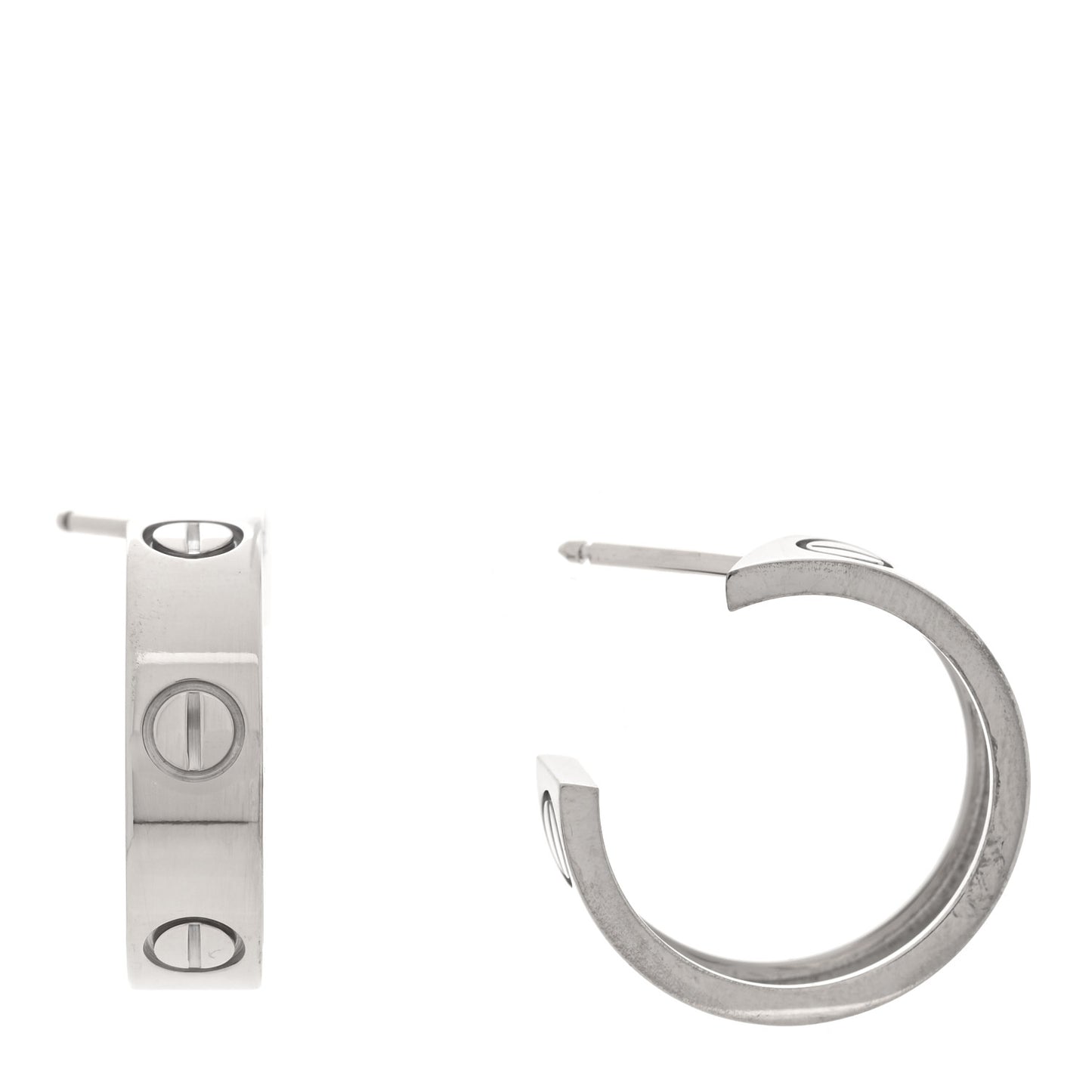 18K White Gold 5.5mm LOVE Hoop Earrings