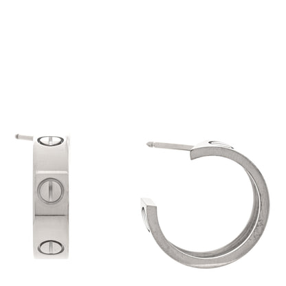 Cartier 18K White Gold 5.5mm LOVE Hoop Earrings 1 of 5