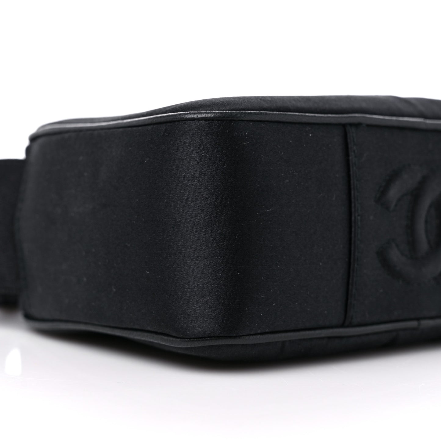 Satin Quilted Camellia Camera Case Black