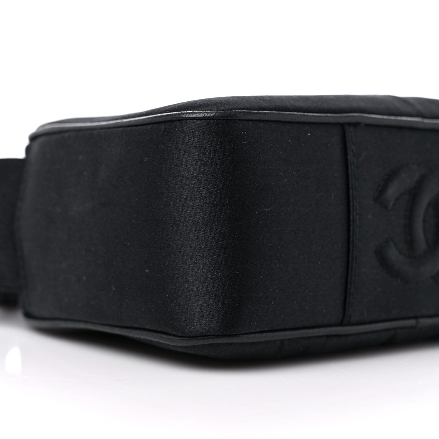 Chanel Satin Quilted Camellia Camera Case Black 9 of 12