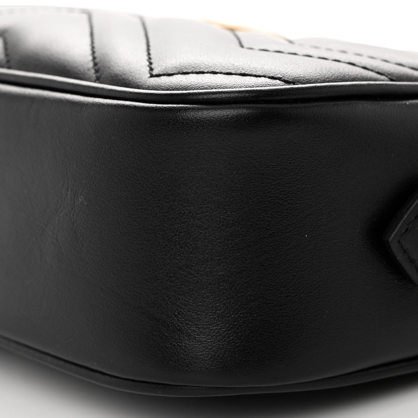 Calfskin Matelasse Mini GG Marmont Chain Shoulder Bag Black
