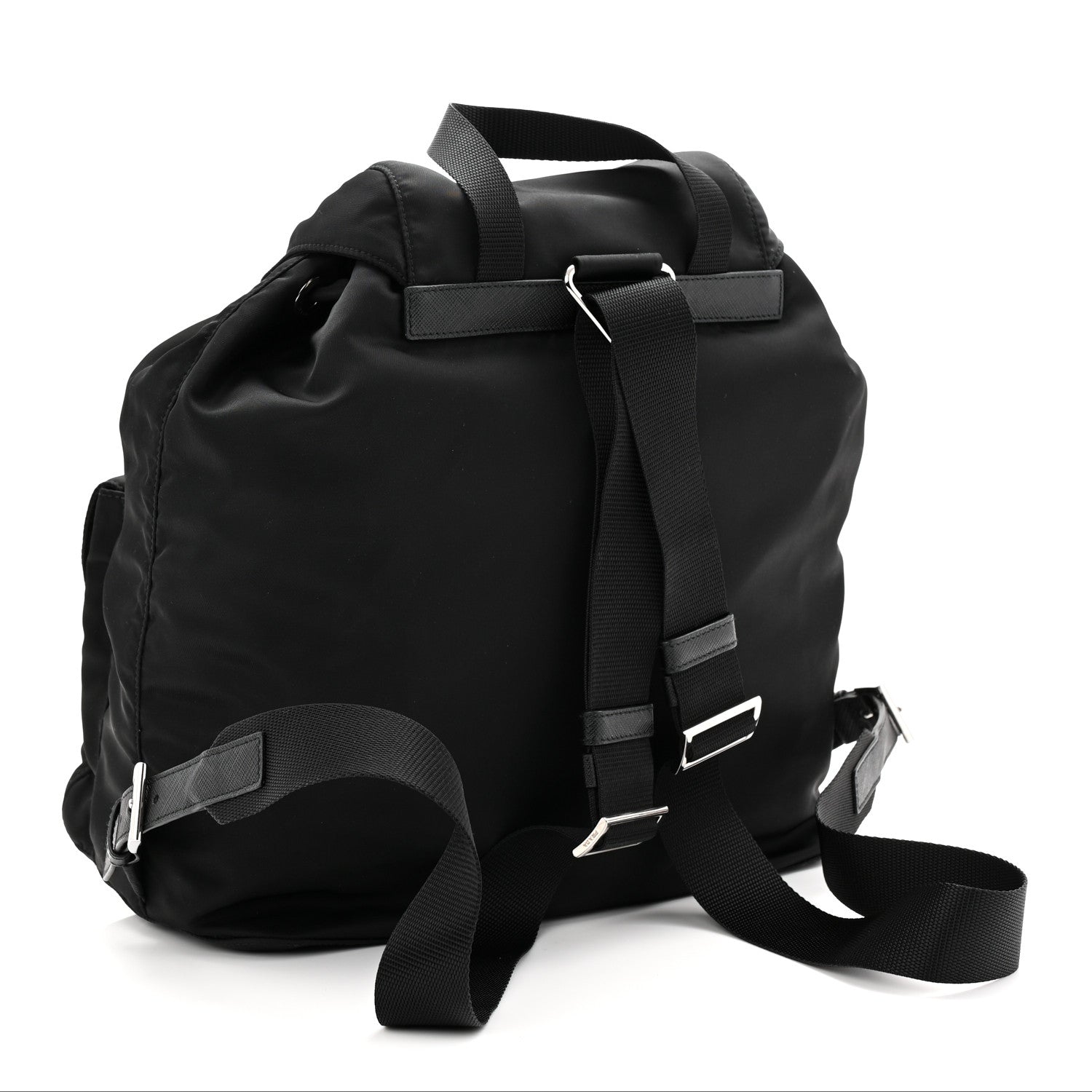 Prada Tessuto Nylon Saffiano Medium Backpack Black 3 of 10