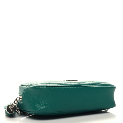 Saint Laurent Grain De Poudre Matelasse Monogram Mini Lou Camera Bag Green Field 4 of 11