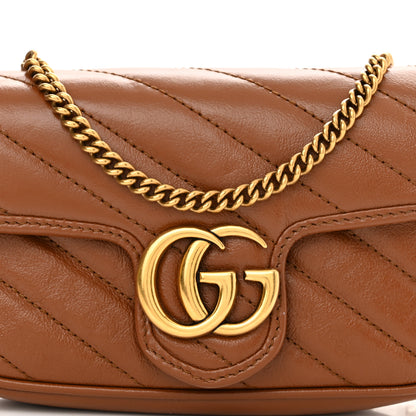 Gucci Azalea Calfskin Matelasse Diagonal Super Mini GG Marmont Shoulder Bag Cuir 8 of 11