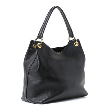 Prada Vitello Phenix Embossed Logo Hobo Black 2 of 4