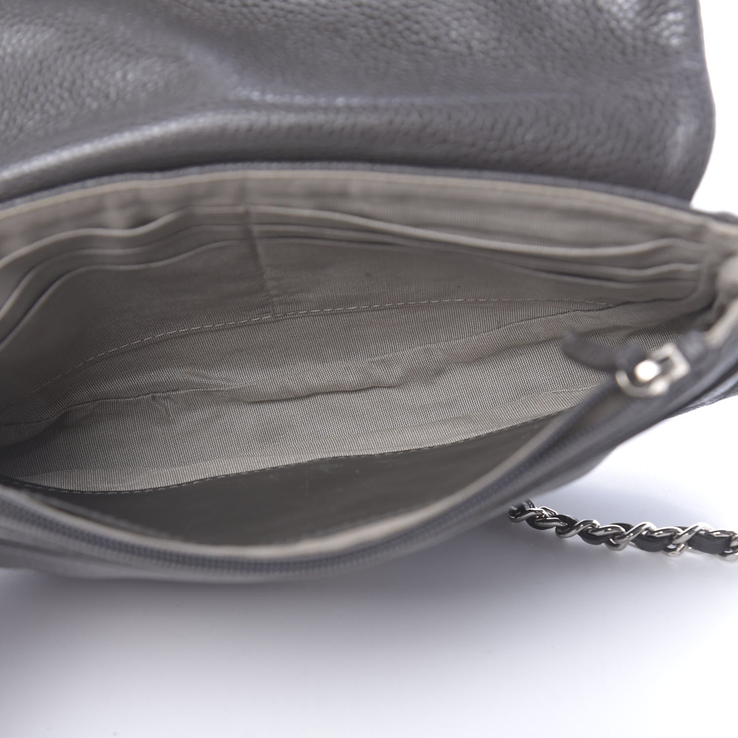 Chanel Caviar Half Moon Wallet On Chain WOC Grey 5 of 11