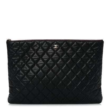 Chanel Caviar Quilted Large Cosmetic Case Black 1 of 11