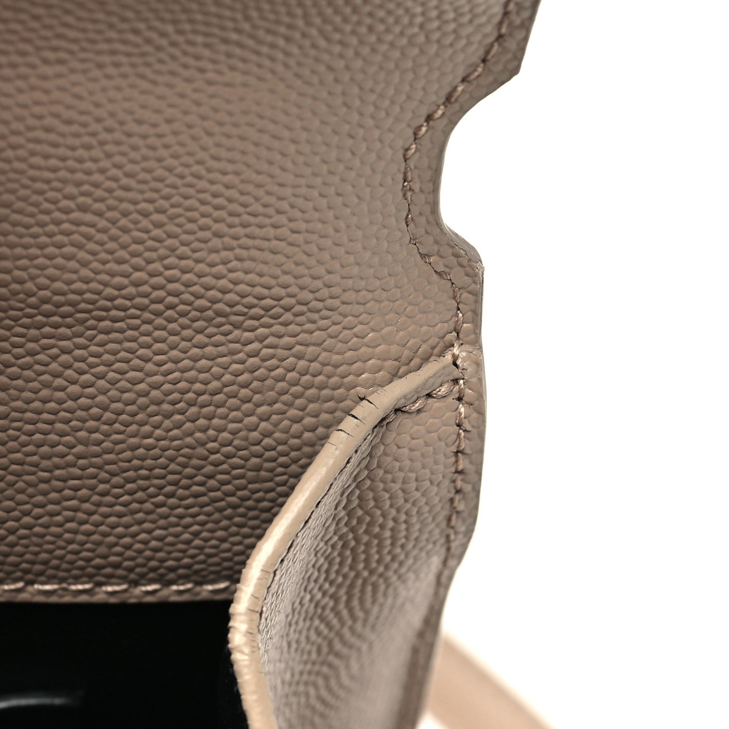 Saint Laurent Grain de Poudre Mini Classic Monogram Cassandra Top Handle Beige 10 of 11