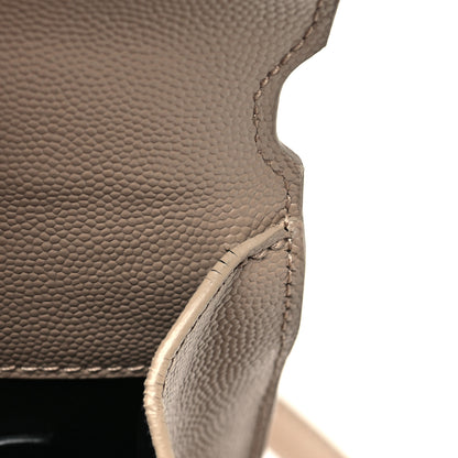 Saint Laurent Grain de Poudre Mini Classic Monogram Cassandra Top Handle Beige 10 of 11