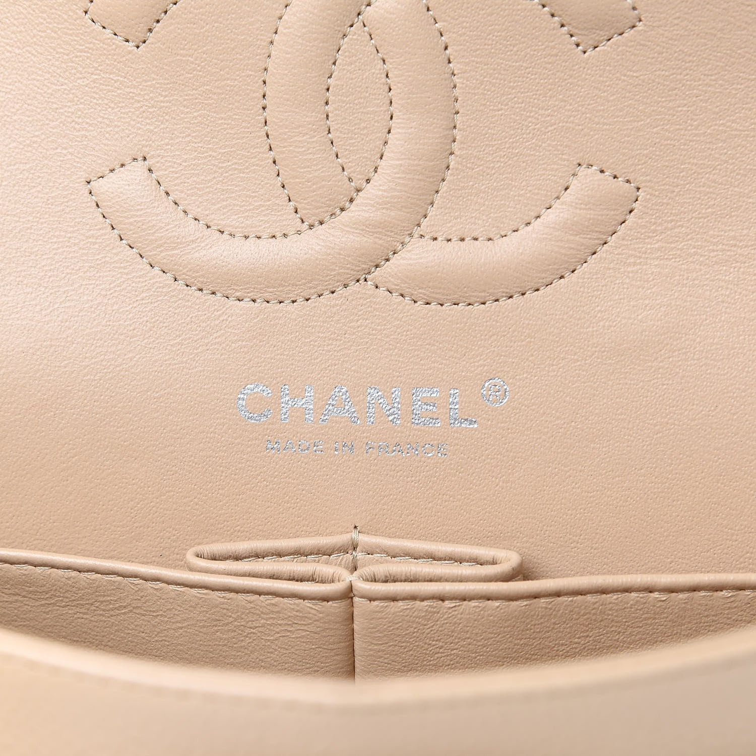 Chanel Caviar Quilted Medium Double Flap Beige Clair 6 of 10
