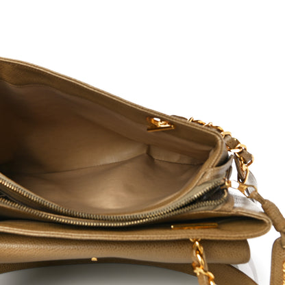 Chanel Caviar Flap Shoulder Bag Beige 9 of 14