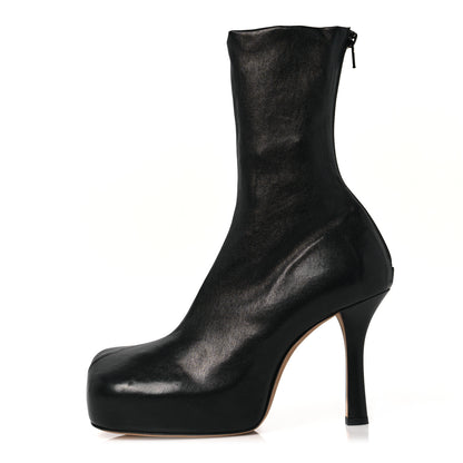 Bottega Veneta Nappa Platform Square Toe Ankle Boots 38.5 Black 1 of 6