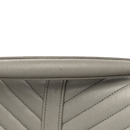 Saint Laurent Sheepskin Matelasse Large Monogram College Satchel Light Grey 28 of 31