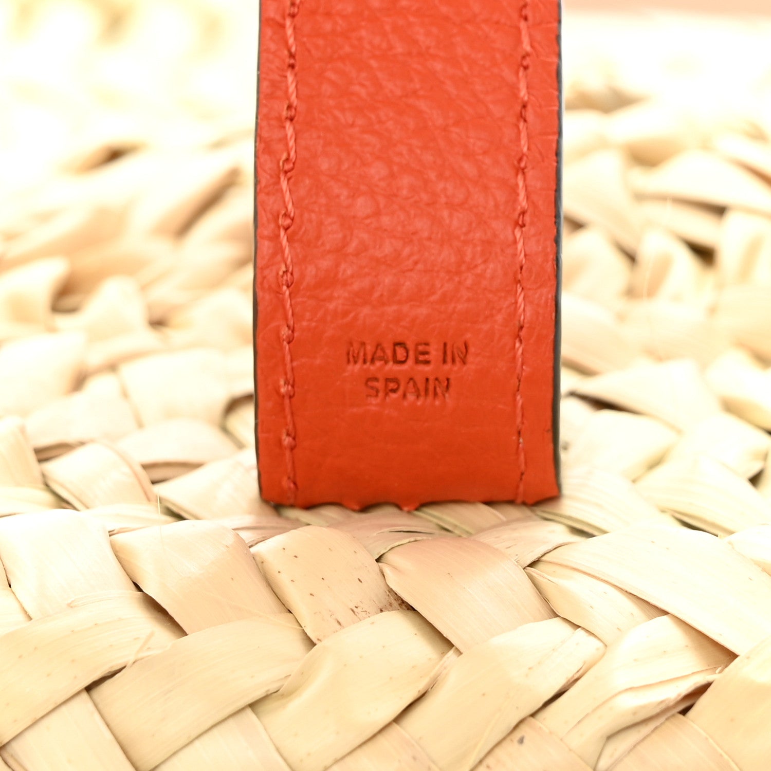 Chloe Grained Calfskin Palm Woven Small Marcie Basket Saddle Rusted Orange 6 of 9