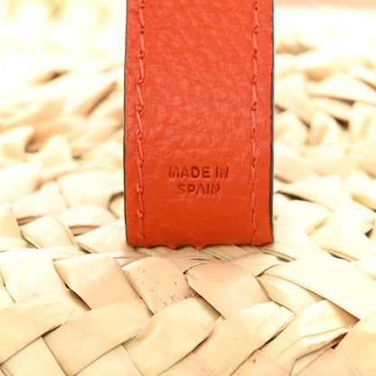 Chloe Grained Calfskin Palm Woven Small Marcie Basket Saddle Rusted Orange 6 of 9
